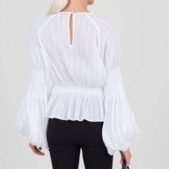 Acler Peplum Baree Top in White Size 4 - Picture 2 of 8